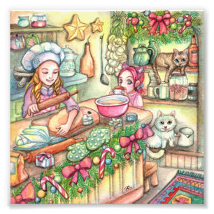 キッチンのミニシェフ フォトプリント