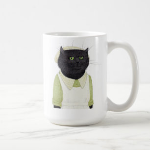 キッチンのメイド猫の背の高いホワイトマグカップ コーヒーマグカップ