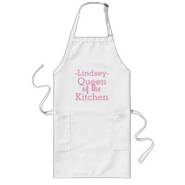 キッチンのモノグラムの女王 ロングエプロン