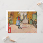 キッチンの女の子(クラシックスウェーデン美術) カード (正面/裏面インサイチュ)