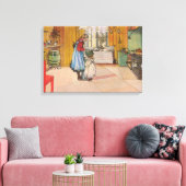 キッチンの女の子(クラシックスウェーデン美術) キャンバスプリント (インサイチュ (リビング))