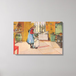キッチンの女の子(クラシックスウェーデン美術) キャンバスプリント
