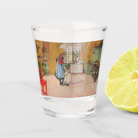キッチンの女の子(クラシックスウェーデン美術) ショットグラス (正面)