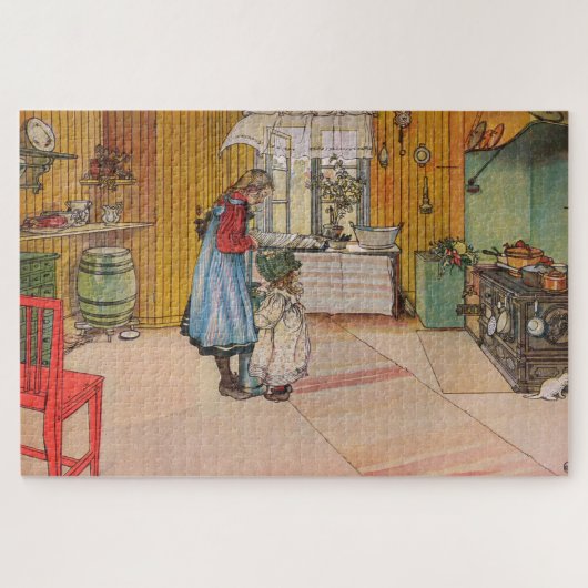 キッチンの女の子(クラシックスウェーデン美術) ジグソーパズル (横)