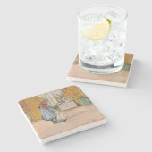 キッチンの女の子(クラシックスウェーデン美術) ストーンコースター (横)