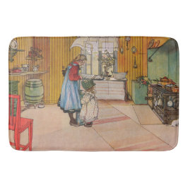 キッチンの女の子(クラシックスウェーデン美術) バスマット
