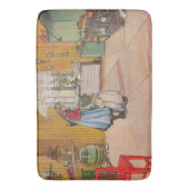 キッチンの女の子(クラシックスウェーデン美術) バスマット (正面縦)