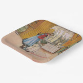 キッチンの女の子(クラシックスウェーデン美術) ペーパープレート (傾斜あり)