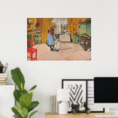 キッチンの女の子(クラシックスウェーデン美術) ポスター (ホームオフィス)