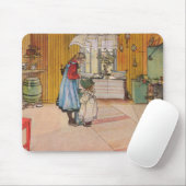 キッチンの女の子(クラシックスウェーデン美術) マウスパッド (マウス)