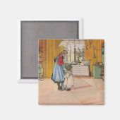 キッチンの女の子(クラシックスウェーデン美術) マグネット (正面/裏面)