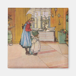 キッチンの女の子(クラシックスウェーデン美術) マグネット