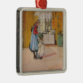 キッチンの女の子(クラシックスウェーデン美術) メタルオーナメント (右)