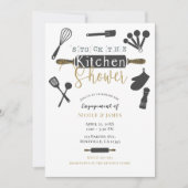 キッチンの婚約シャワーをストックモダンする 招待状 (正面)