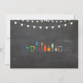 キッチンの婚約パーティカップルのシャワーをストック 招待状 (裏面)