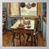 キッチンの朝食 - 印象派風の絵画スタイル ポスター (正面)