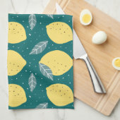 キッチンの柄の美しいレモン キッチンタオル (四つ折り)