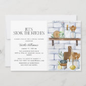 キッチンの水のカラーブライダルシャワーをストック 招待状 (正面)