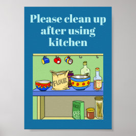 キッチンの看板を片付けて ポスター