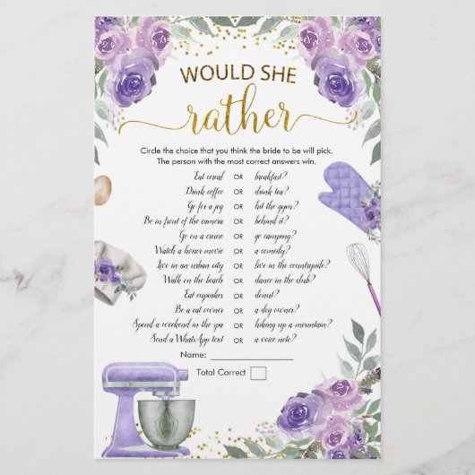 キッチンの紫の在庫彼女はむしろゲームだろう (正面)