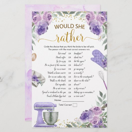 キッチンの紫の在庫彼女はむしろゲームだろう (正面/裏面)