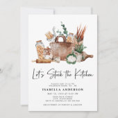 キッチンの緑のブライダルシャワー 招待状 (正面)