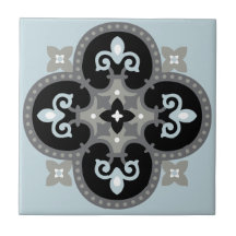 キッチンの背地中海の景タイル