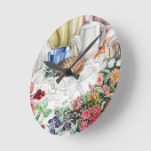 キッチンの色 ラウンド壁時計 (傾斜)