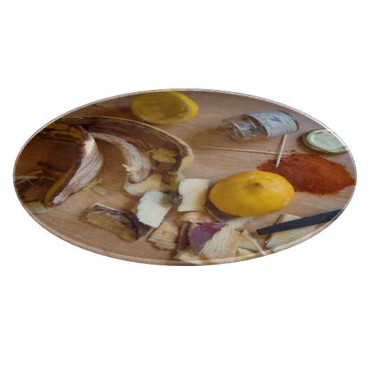 キッチンの野菜の皮の汚れたおもしろい カッティングボード (角)