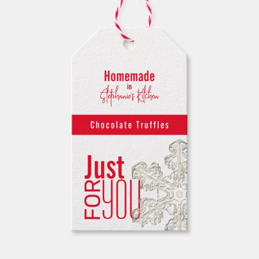 キッチンの雪の結晶のモダン贈り物 ギフトタグ (正面)