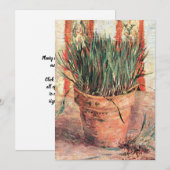 キッチンの静物画「ヒヤシンスの花瓶」by ヴィンセント・ヴァン・ゴッホ 招待状 (正面/裏面)
