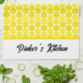 キッチンの黄色いピックボールパーソナライズされた キッチンタオル (折り畳み)