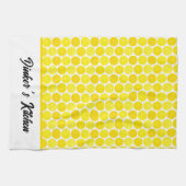 キッチンの黄色いピックボールパーソナライズされた キッチンタオル (横)