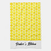 キッチンの黄色いピックボールパーソナライズされた キッチンタオル (縦)