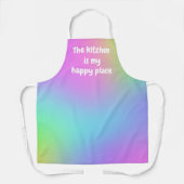 キッチンは私のハッピープレイスエプロンカラフルだ エプロン (正面)