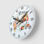 キッチンまたはレストラン ラウンド壁時計 (傾斜)