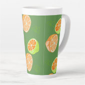 キッチンを幸せなシトラスフルーツのパターンマグカップにする カフェラテマグ (右アングル)