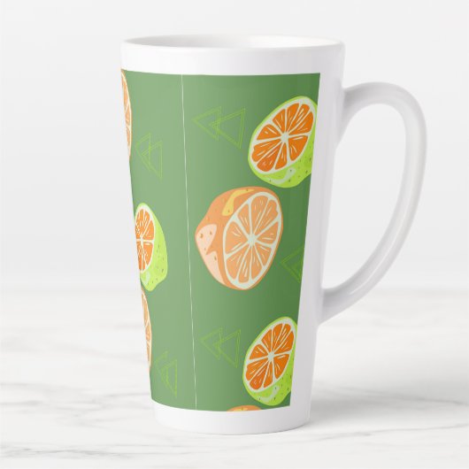 キッチンを幸せなシトラスフルーツのパターンマグカップにする カフェラテマグ (右)