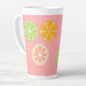 キッチンを幸せなシトラスフルーツのパターンマグカップにする カフェラテマグ (左アングル)