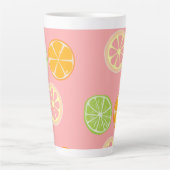 キッチンを幸せなシトラスフルーツのパターンマグカップにする カフェラテマグ (正面)