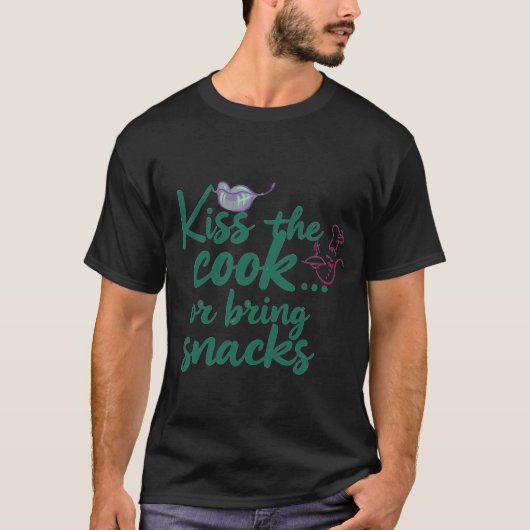 キッチンを愛する人にキスを Funny Kitchen Quote Print Tシャツ (正面)