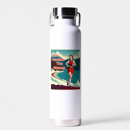 キッチンを掃除する生意気なランナー ウォーターボトル (正面)