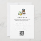 キッチンを1つのQRコードブライダルシャワー 招待状 (裏面)