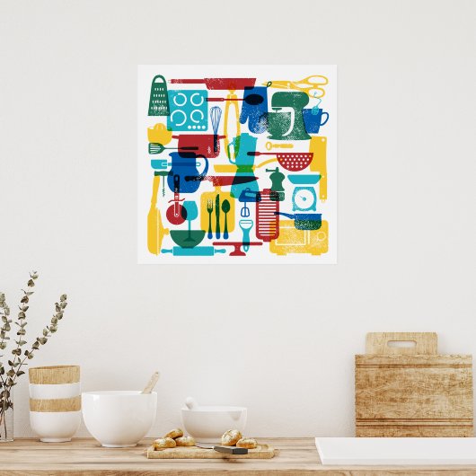 キッチンアイテムフィエスタカラーズスクウェア ポスター (キッチン)