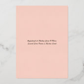 キッチンアイテムブライダルシャワーバラ金ゴールド 箔招待状 (裏面)