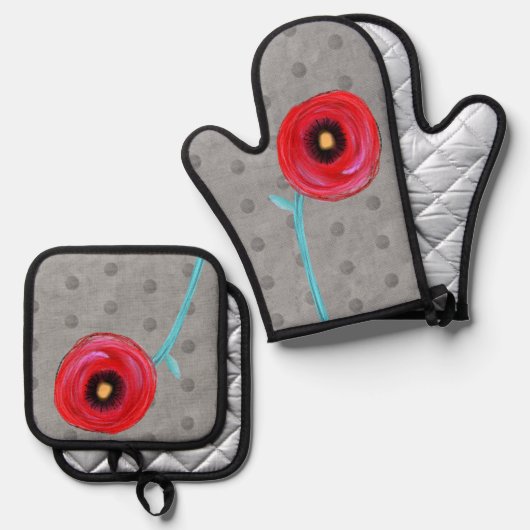 キッチンアクセサリー独占的デザイナー2024 鍋つかみ&鍋敷きセット (正面/裏面)