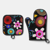 キッチンアクセサリー独占的デザイナー2024 鍋つかみ&鍋敷きセット (正面)