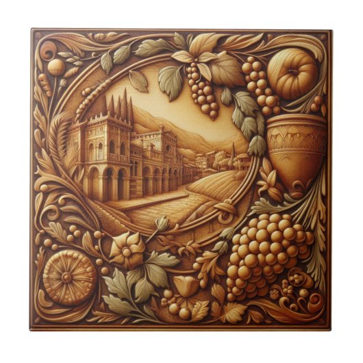 キッチンアクセントタイルトスカーナ色01 5000X タイル (正面)