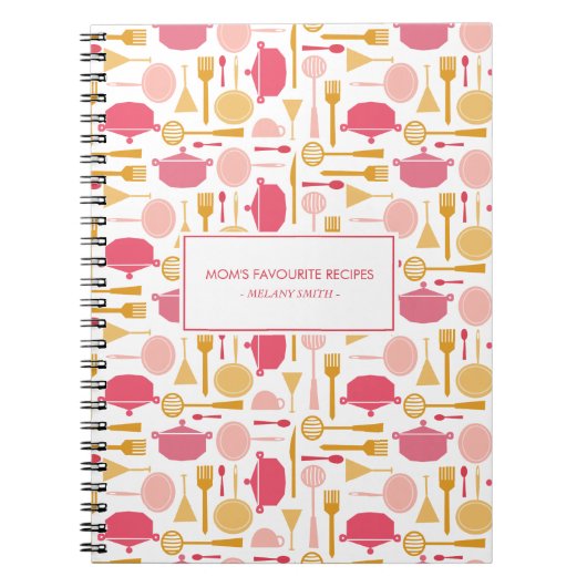キッチンアプライアンスママのお気に入りのレシピノート ノートブック (正面)