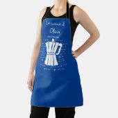 キッチンアートイタリアンエスプレッソのコーヒーネイビーブルー エプロン (インサイチュ)